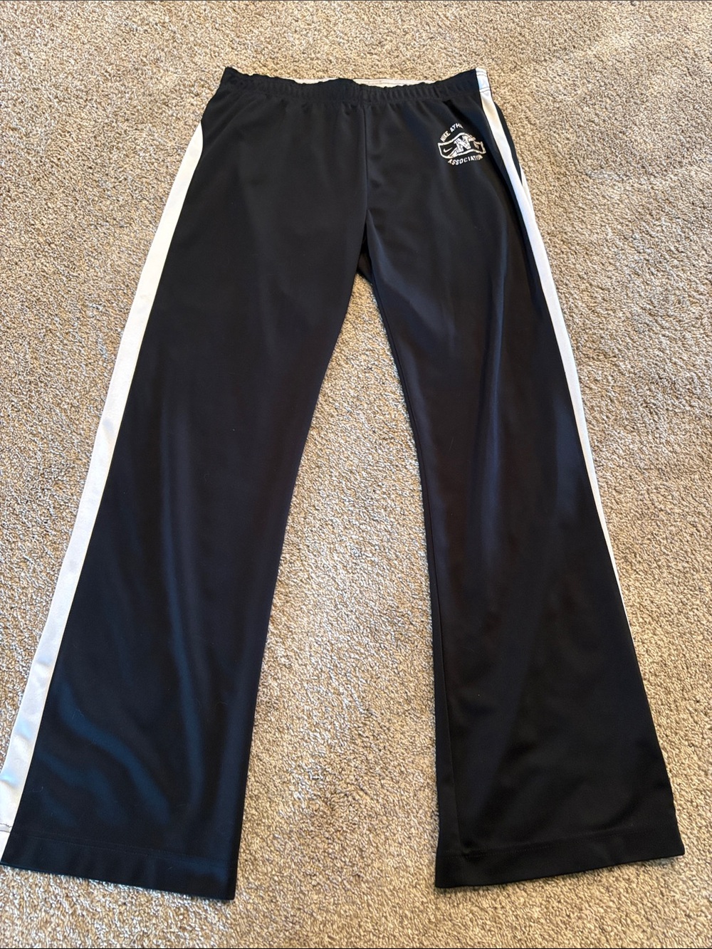 Nike Black Track Pants with White Side Stripes
